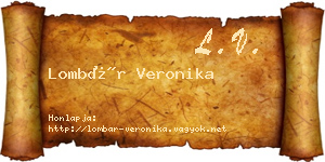 Lombár Veronika névjegykártya
